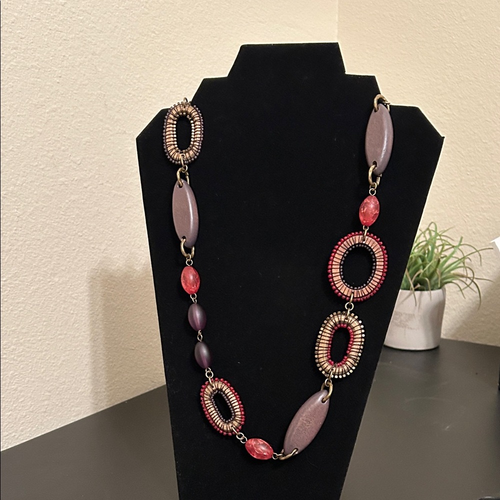 Coldwater Creek Brown and Pink Multi-Color Necklace